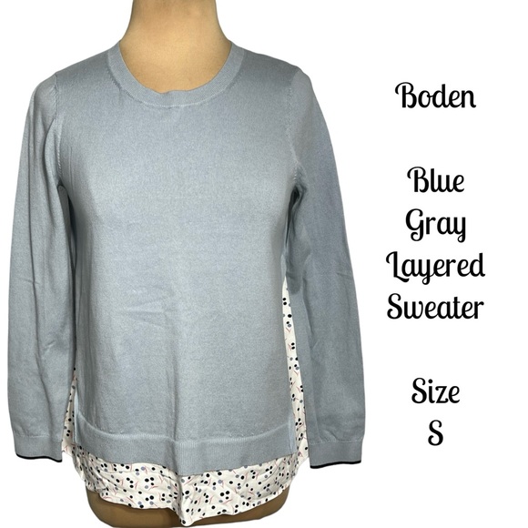 Boden blue gray layered lightweight sweater size S - Picture 1 of 8